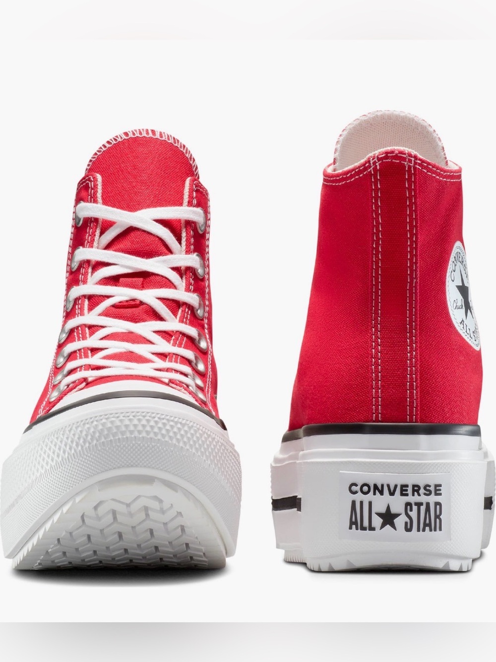 Classic High-Top Canvas Sneakers in Red - Picture 2 of 3
